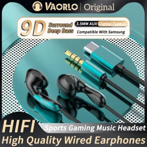 אוזניות חוטיות 9D HiFi - באס עמוק לסמסונג שיאומי