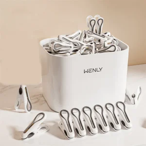 אטבי כביסה פלסטיק עם סל- אחסון , 24,36 יח'