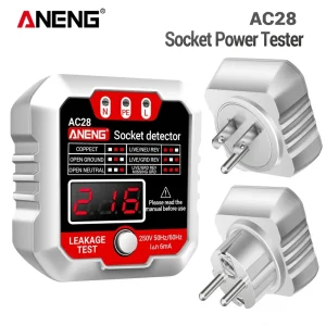 בודק שקע חשמל דיגיטלי ANENG AC27,AC28 - EU,US