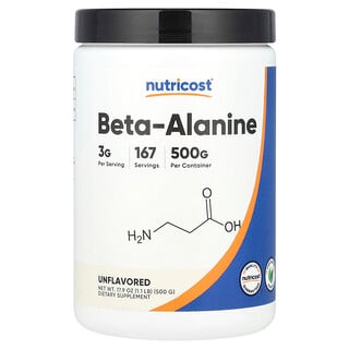 בטא-אלאנין Nutricost - 500 גרם - ללא טעם - תוסף ספורט