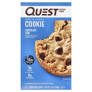 ביסקוויטים חלבון Quest - צ'יפס שוקולד - 12 יחידות