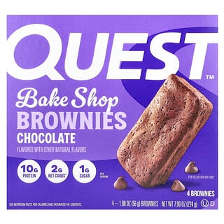 בראוניז Quest Bake Shop שוקולד - 4 יחידות - טעים ובריא