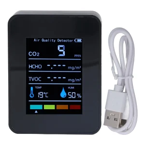 גלאי CO2 איכות אוויר - צג LCD טמפ' ולחות