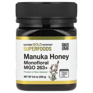 דבש מנוקה MGO 263+ - California Gold Nutrition - 250 גרם