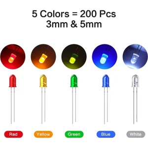 דיודות LED 200 יח'- 3,5 מ,מ- צבעוני- ניסוי מדעי