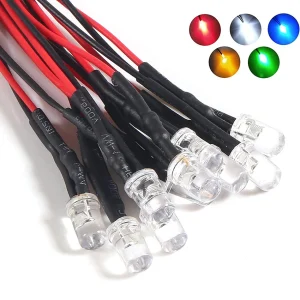 דיודות LED 5 מ,מ 12V - 50 יח' - 5 צבעים - ערכה מוכנה
