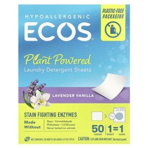 דפי כביסה אקולוגיים ECOS לבנדר וניל - 50 יח'