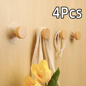 וו עץ דביק לתלייה-מתלה קיר לחדר אמבטיה ומעילים