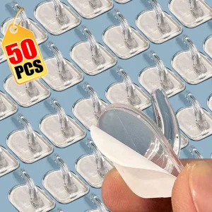 ווים שקופים לתליה מיני 50,10 יח׳ - קישוט וארגון