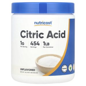 חומצת לימון Nutricost - 454 גרם - ללא טעם לוואי