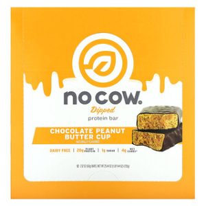 חטיף חלבון טבעוני No Cow - כוס חמאת בוטנים 12 יח׳