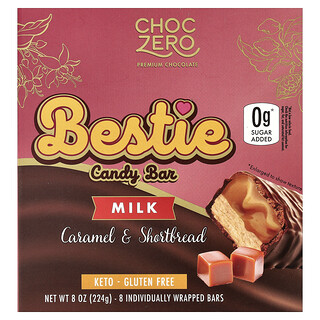 חטיף שוקולד Bestie ChocZero - חלב וקרמל - 8 יחידות