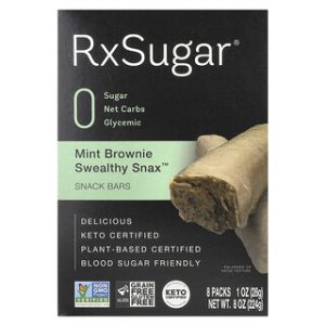חטיפי RxSugar - Swealthy Snax, בראוניז מנטה - 8 יח'