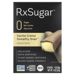 חטיפי RxSugar - Swealthy Snax קרם וניל - 8 יחידות
