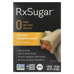 חטיפי קרמל RxSugar - 8 יחידות - ברים מופחתי סוכר