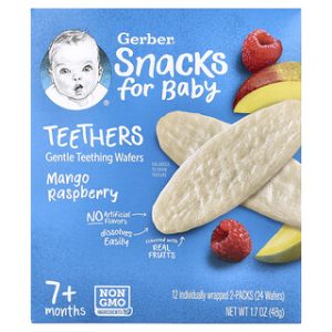 חטיפי תינוקות Gerber מנגו-פטל , נשכנים 7+ חודשים