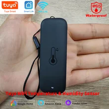 חיישן טמפרטורה ולחות Tuya WiFi - עמיד למים - בית חכם