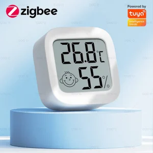 חיישן טמפרטורה ולחות Zigbee Tuya- עם צג LCD