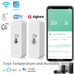 חיישן טמפרטורה ולחות Zigbee WiFi - Tuya Smart