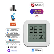 חיישן טמפרטורה ולחות Zigbee חכם - תואם Alexa