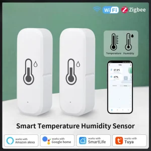 חיישן טמפרטורה ולחות חכם - Tuya WiFi,ZigBee