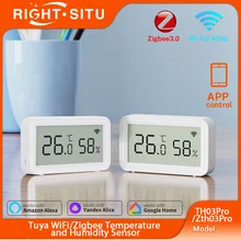 חיישן טמפרטורה ולחות חכם Tuya Zigbee-WiFi
