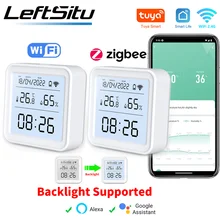 חיישן טמפרטורה ולחות חכם Tuya Zigbee-WiFi