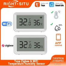 חיישן טמפרטורה ולחות חכם Tuya Zigbee- שליטה מרחוק