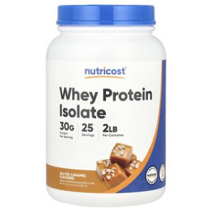 חלבון מי גבינה איזולט סלטד קרמל Nutricost - 907 גרם