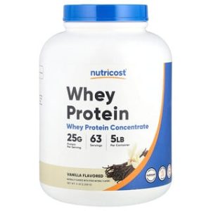 חלבון מי גבינה מרוכז Nutricost - וניל 5 ליברות