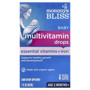 טיפות מולטי ויטמין לתינוק + ברזל , Mommy's Bliss