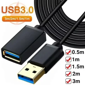 כבל USB 3.0 מאריך - 3M,2M,1M,0.5M - העברת נתונים מהירה