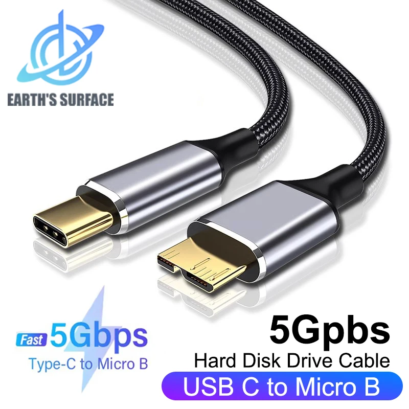כבל USB3.0 Type C ל-Micro B - 5Gbps לכונן קשיח