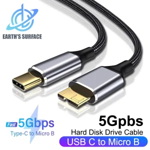 כבל USB3.0 Type C ל-Micro B 5Gbps לכונן קשיח