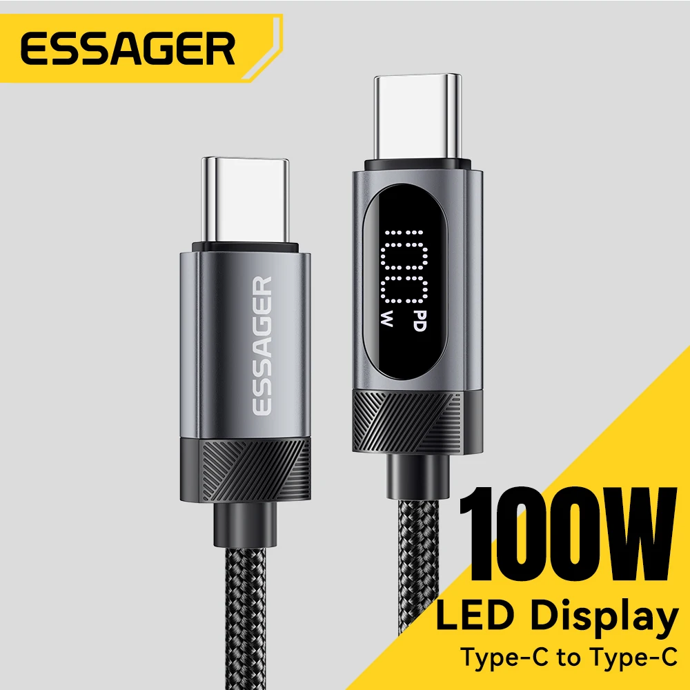 כבל טעינה USB-C Essager לאייפון , טעינה מהירה 100W