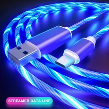 כבל טעינה זוהר לנייד- USB Type C,Micro USB