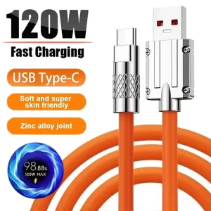 כבל טעינה מהיר Type C 120W - סיליקון נוזלי 1M