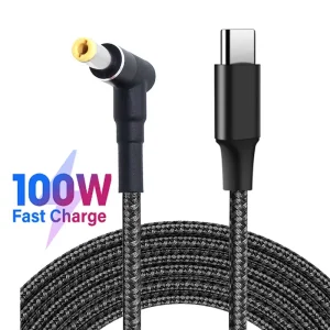 כבל טעינה נייד 100W Type C ל-5.5x2.5mm לאסוס