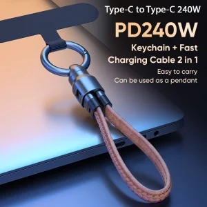 כבל טעינה נייד 240W Type-C - USB-C , קייצ'יין אנטי-אובדן