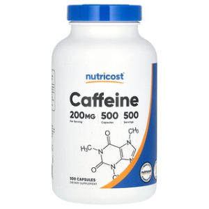 כדורי קפאין Nutricost 200 מ"ג - 500 כמוסות