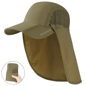 כובע דיג מתקפל UPF 50+ עם דש לצוואר - Bassdash