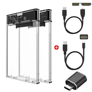 כונן קשיח חיצוני 2.5 אינץ' USB 3.0 SSD - שקוף
