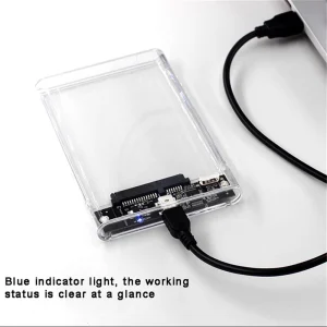 כונן קשיח נייד 2.5 אינץ' SSD SATA USB-C - שקוף