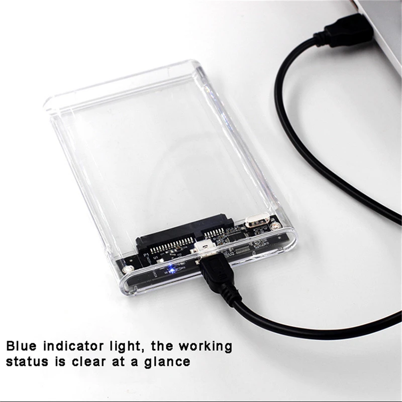 כונן קשיח נייד 2.5 אינץ' SSD SATA USB-C - שקוף