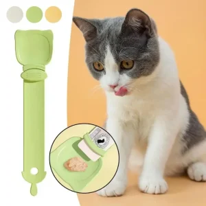כף האכלה לחתול - מזין מזון רך עם ידית ארוכה