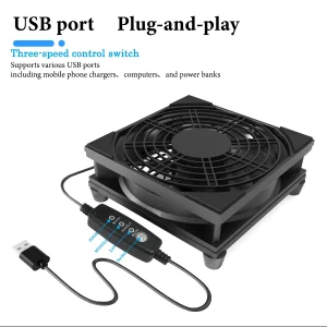 מאוורר למחשב USB שקט - 3 מהירויות עם בקר מהירות