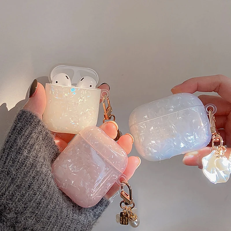 מגן אוזניות AirPods - נרתיק צדפה עם מחזיק מפתחות
