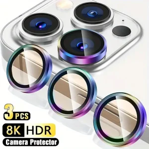 מגן עדשת מצלמה לאייפון - 3 יחידות , iPhone