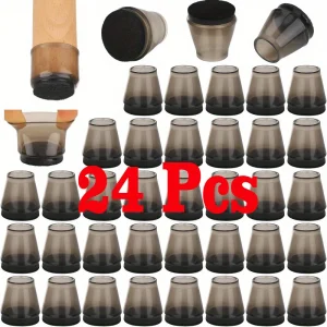 מגני רגלי כיסא עגולים 24 יח'- סיליקון שקוף להגנה