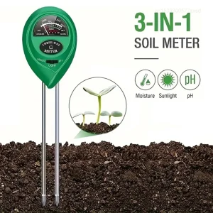 מד pH אדמה 3 ב-1 לבדיקת לחות, אור וחומציות